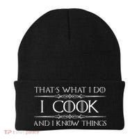 Chef & Cook Gifts I Cook & I Know Things Funny Cooking Beanie thumb 0