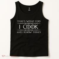 Chef & Cook Gifts I Cook & I Know Things Funny Cooking Tank Top thumb 2