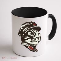 Communist Cat Graffiti Coffee Mug thumb 1