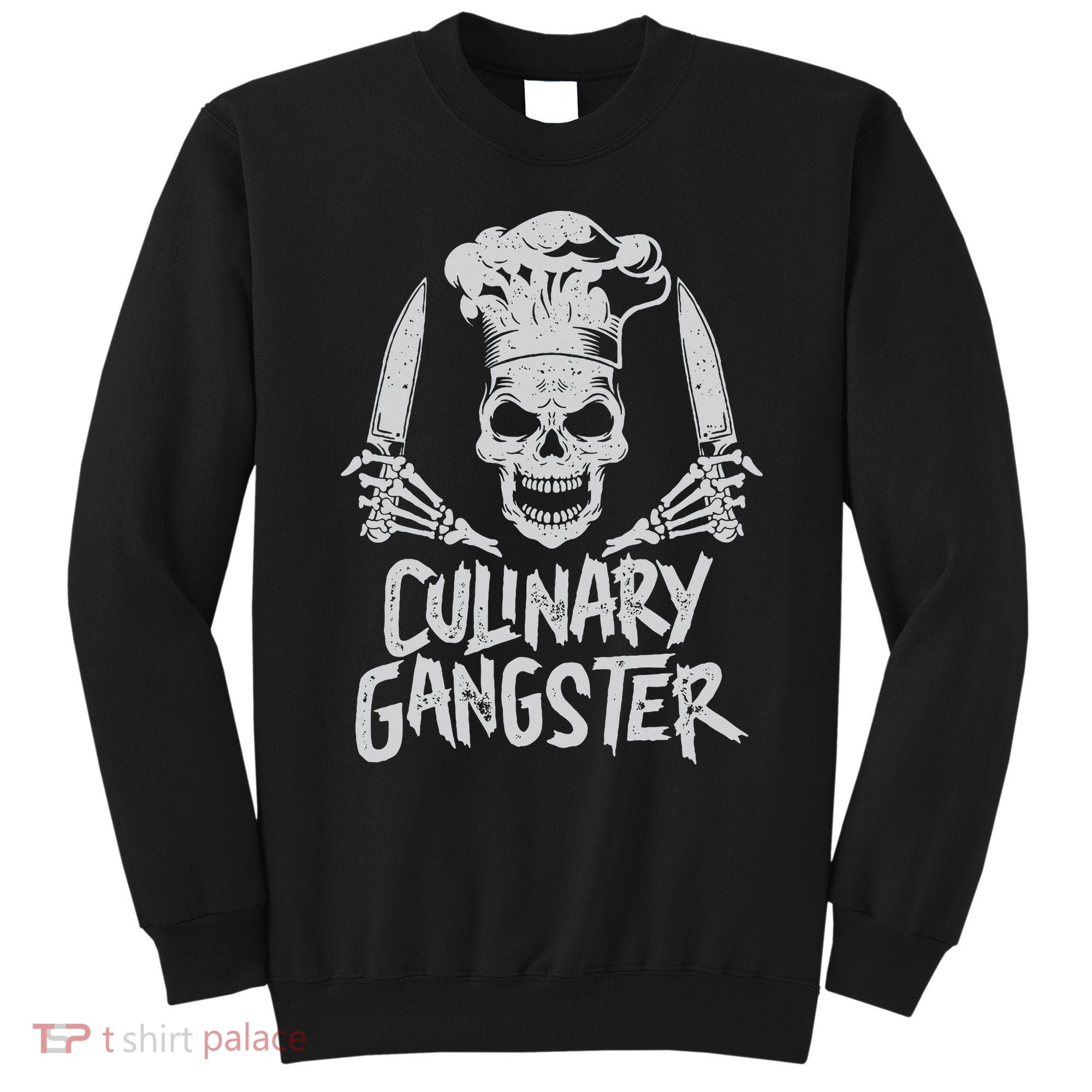 Chef Culinary Gangster Cook Skull Cooking Knife Sweatshirt