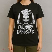 Chef Culinary Gangster Cook Skull Cooking Knife T-Shirt thumb 4