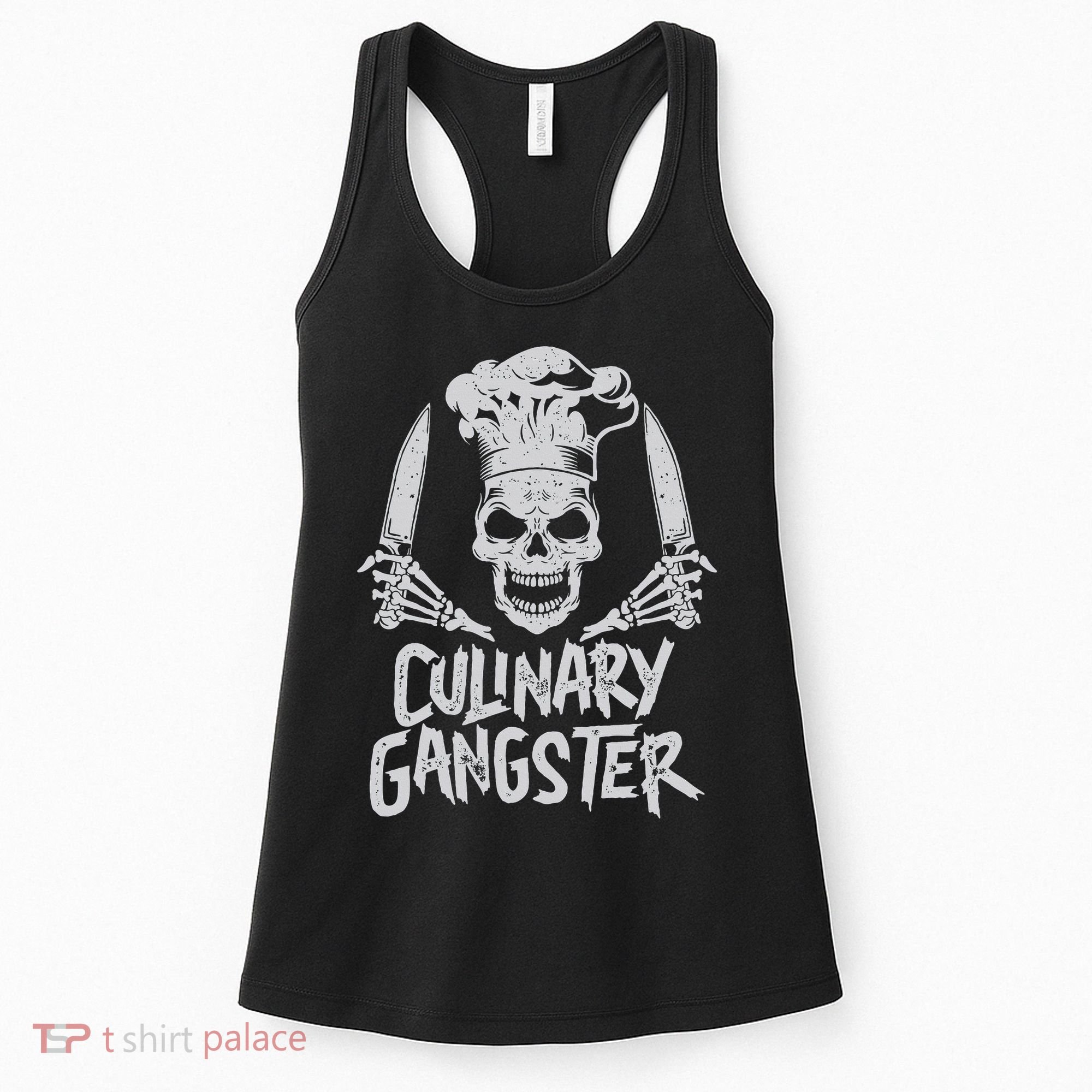 Chef Culinary Gangster Cook Skull Cooking Knife Women's Tank Top