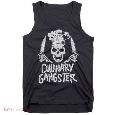 Chef Culinary Gangster Cook Skull Cooking Knife Tank Top