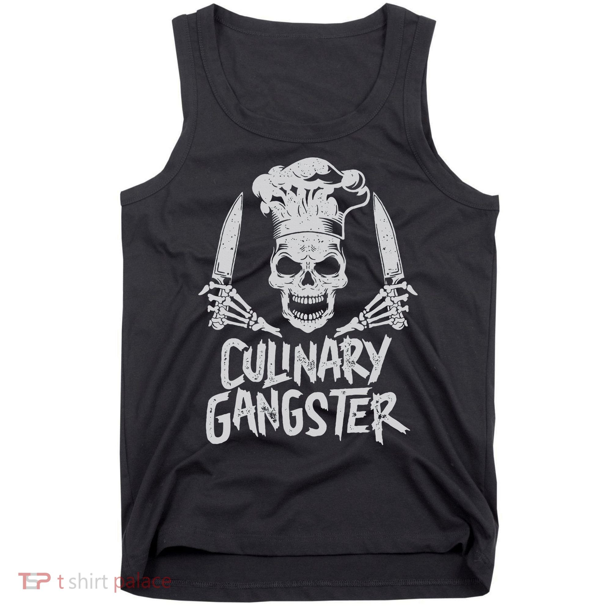 Chef Culinary Gangster Cook Skull Cooking Knife Tank Top