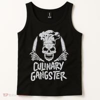 Chef Culinary Gangster Cook Skull Cooking Knife Tank Top thumb 2