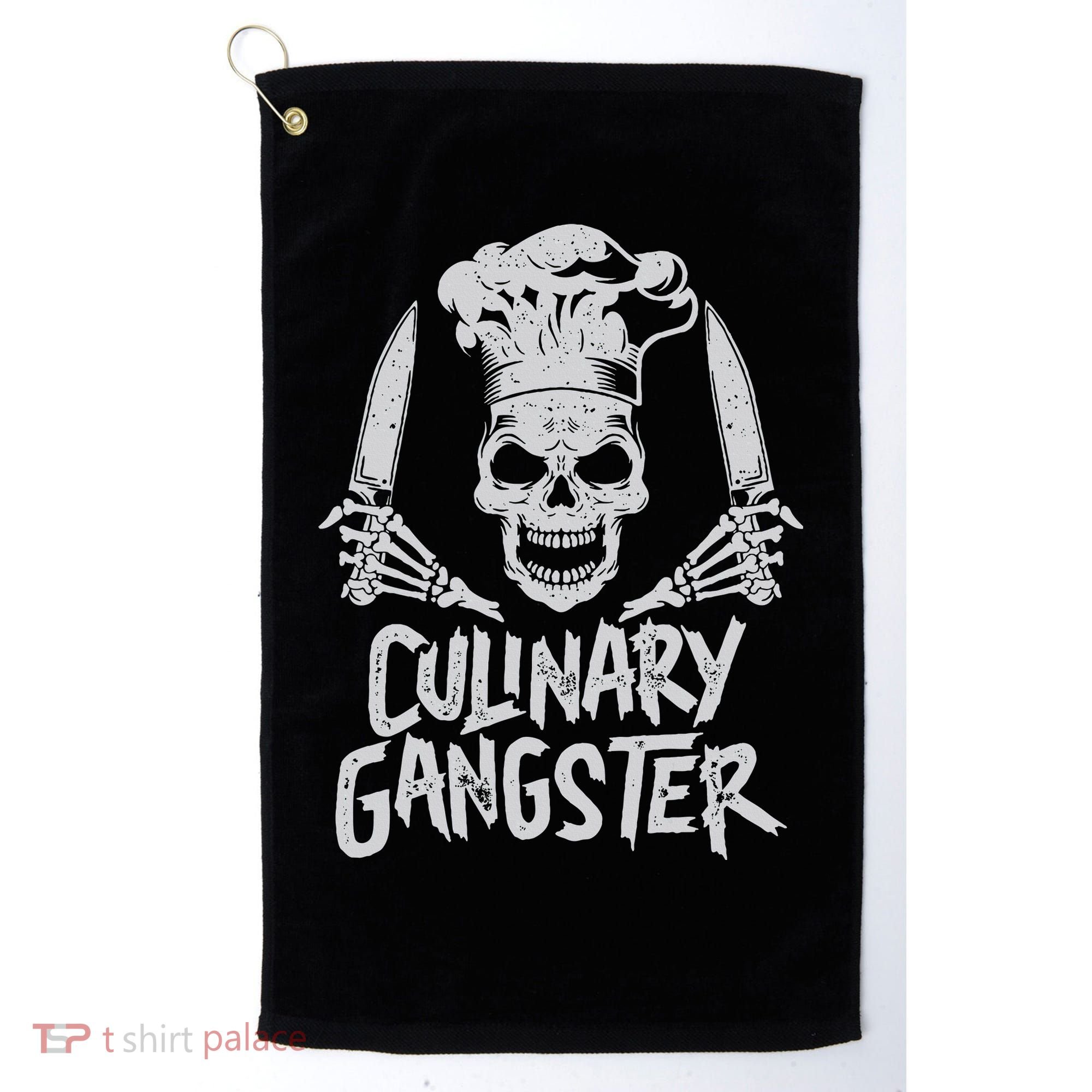 Chef Culinary Gangster Cook Skull Cooking Knife Golf Towel