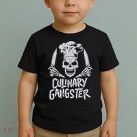 Chef Culinary Gangster Cook Skull Cooking Knife Toddler T-Shirt thumb 2