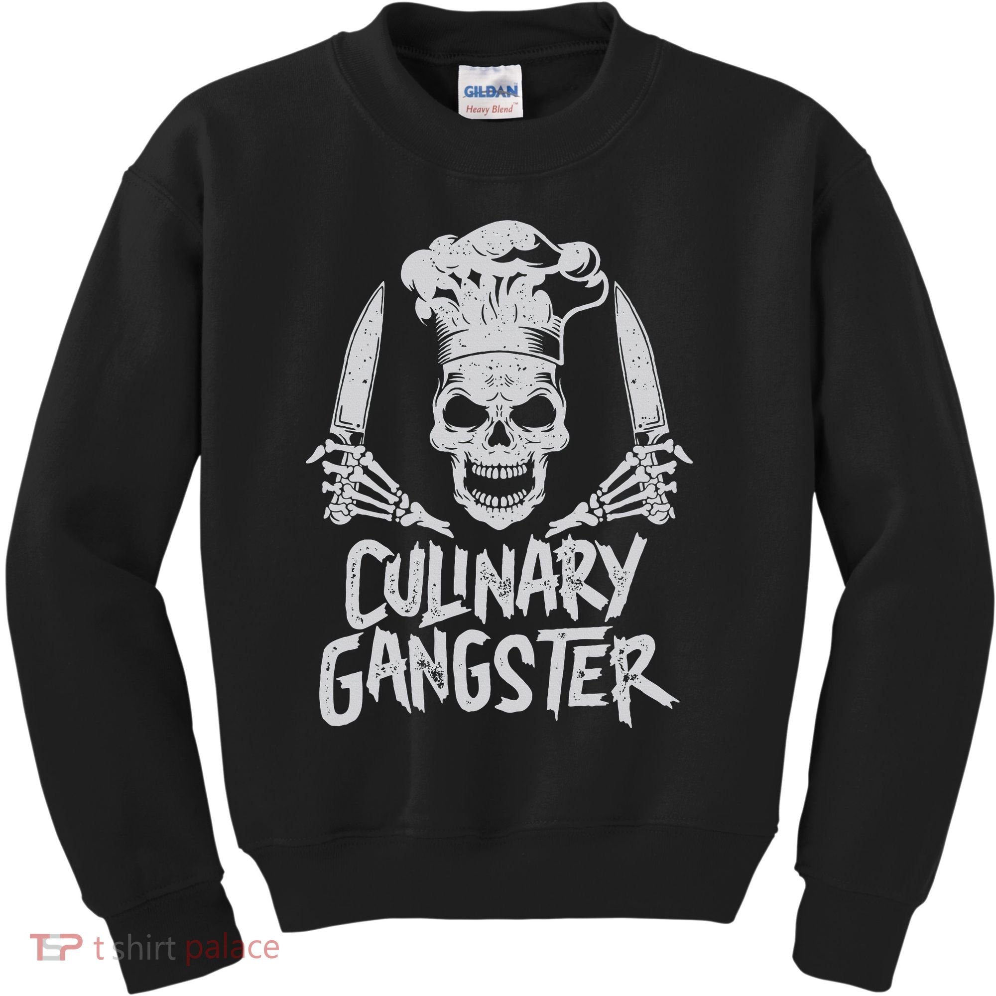 Chef Culinary Gangster Cook Skull Cooking Knife Kids Sweatshirt