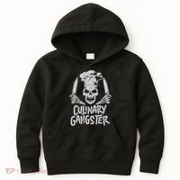 Chef Culinary Gangster Cook Skull Cooking Knife Kids Hoodie thumb 0