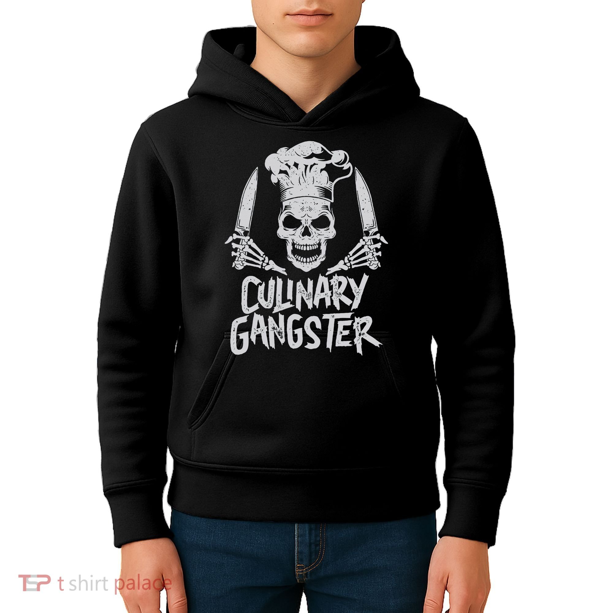 Chef Culinary Gangster Cook Skull Cooking Knife Kids Hoodie
