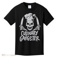Chef Culinary Gangster Cook Skull Cooking Knife Kids T-Shirt thumb 0