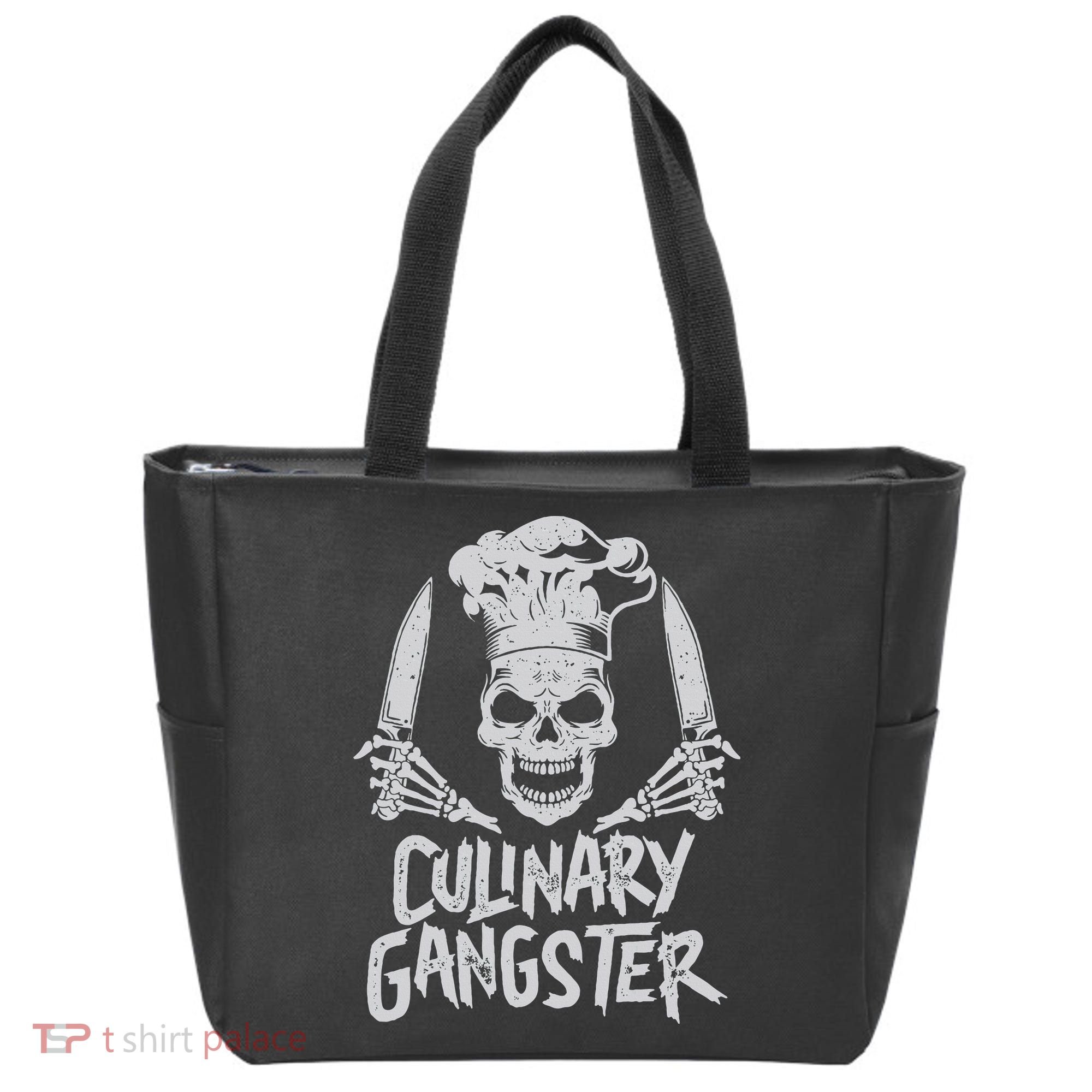 Chef Culinary Gangster Cook Skull Cooking Knife Tote Bag