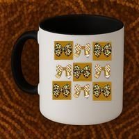 Cute Checkered Grid Leopard Coquette Bow PencilFirst Grade Coffee Mug thumb 2