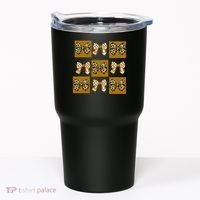 Cute Checkered Grid Leopard Coquette Bow PencilFirst Grade Tumbler thumb 0