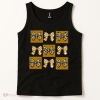 Cute Checkered Grid Leopard Coquette Bow PencilFirst Grade Tank Top thumb 2