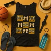 Cute Checkered Grid Leopard Coquette Bow PencilFirst Grade Tank Top thumb 4