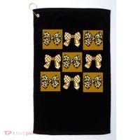 Cute Checkered Grid Leopard Coquette Bow PencilFirst Grade Golf Towel thumb 0