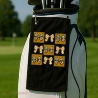 Cute Checkered Grid Leopard Coquette Bow PencilFirst Grade Golf Towel thumb 2