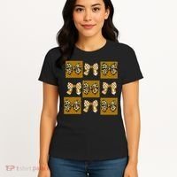 Cute Checkered Grid Leopard Coquette Bow PencilFirst Grade Women's T-Shirt thumb 4