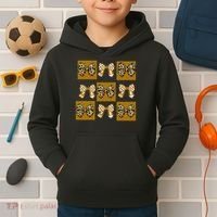 Cute Checkered Grid Leopard Coquette Bow PencilFirst Grade Kids Hoodie thumb 2