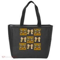 Cute Checkered Grid Leopard Coquette Bow PencilFirst Grade Tote Bag thumb 0
