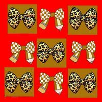 Cute Checkered Grid Leopard Coquette Bow PencilFirst Grade Santa Hat thumb 1