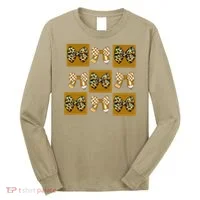 Cute Checkered Grid Leopard Coquette Bow PencilFirst Grade Long Sleeve Shirt thumb 0