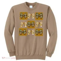 Cute Checkered Grid Leopard Coquette Bow PencilFirst Grade Sweatshirt thumb 0