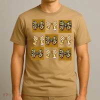 Cute Checkered Grid Leopard Coquette Bow PencilFirst Grade T-Shirt thumb 3