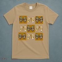 Cute Checkered Grid Leopard Coquette Bow PencilFirst Grade T-Shirt thumb 5