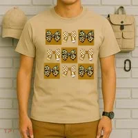 Cute Checkered Grid Leopard Coquette Bow PencilFirst Grade T-Shirt thumb 6