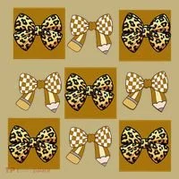 Cute Checkered Grid Leopard Coquette Bow PencilFirst Grade T-Shirt thumb 7
