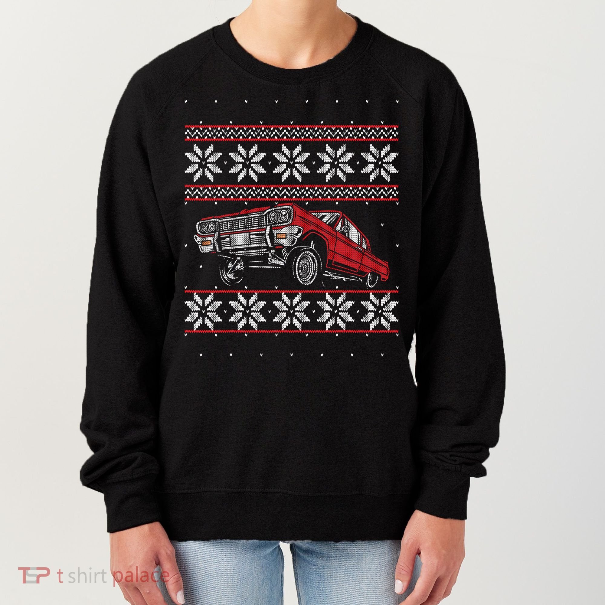 Classic Car Guys Matching Ugly Christmas Old Car Enthusiasts Women's Sweatshirt