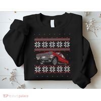 Classic Car Guys Matching Ugly Christmas Old Car Enthusiasts Sweatshirt thumb 2