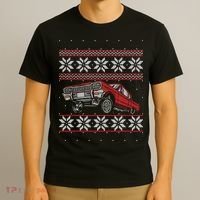 Classic Car Guys Matching Ugly Christmas Old Car Enthusiasts T-Shirt thumb 3