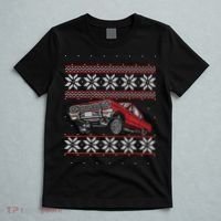 Classic Car Guys Matching Ugly Christmas Old Car Enthusiasts T-Shirt thumb 5