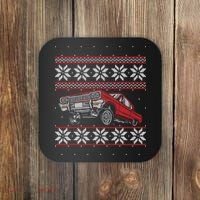 Classic Car Guys Matching Ugly Christmas Old Car Enthusiasts Coaster thumb 0