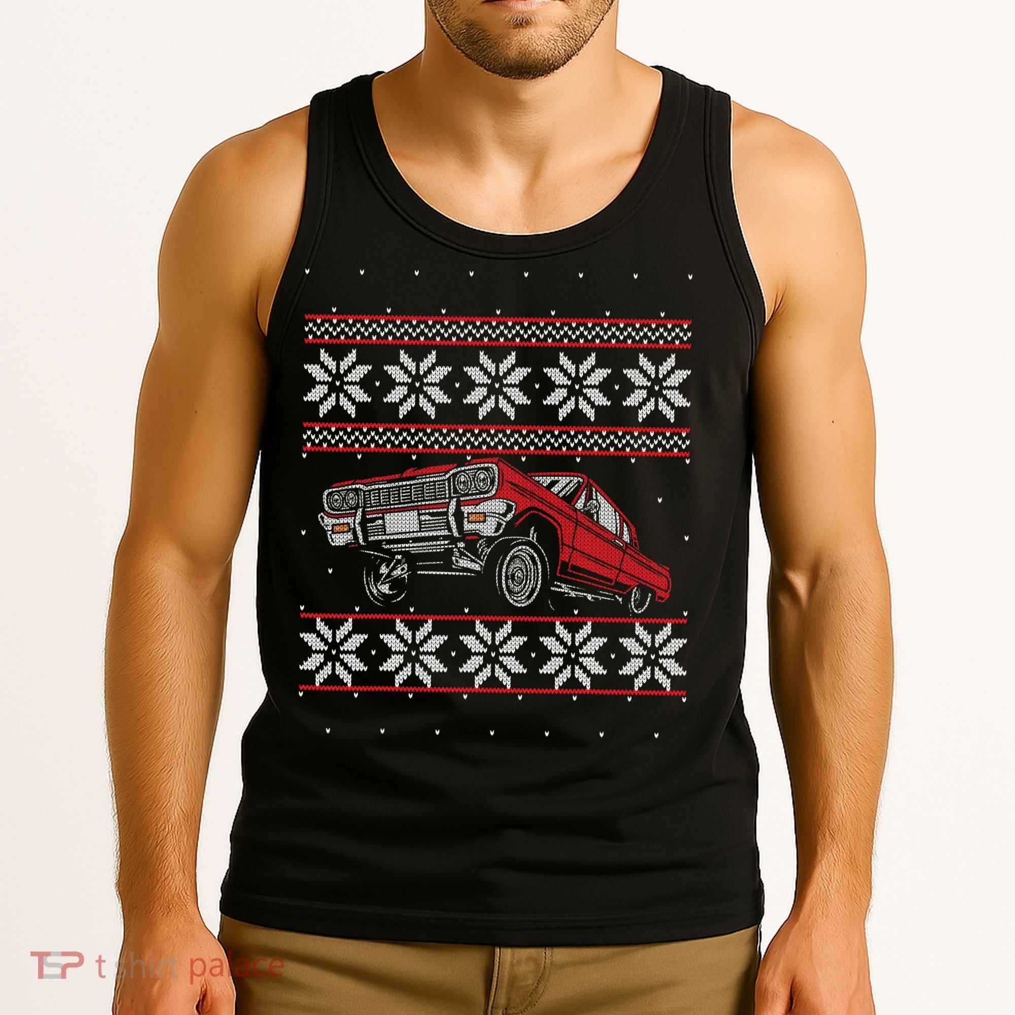 Classic Car Guys Matching Ugly Christmas Old Car Enthusiasts Tank Top