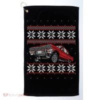 Classic Car Guys Matching Ugly Christmas Old Car Enthusiasts Golf Towel thumb 0