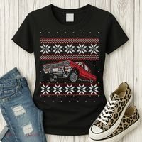 Classic Car Guys Matching Ugly Christmas Old Car Enthusiasts Women's T-Shirt thumb 3