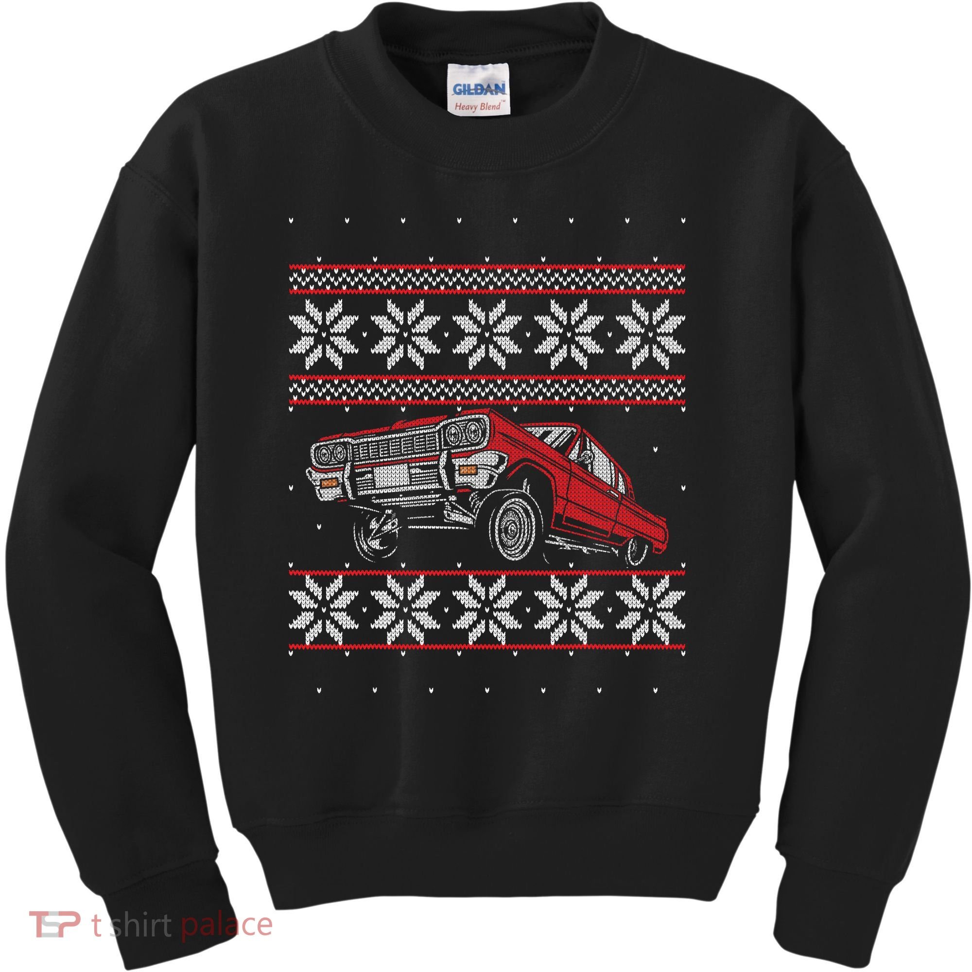 Classic Car Guys Matching Ugly Christmas Old Car Enthusiasts Kids Sweatshirt
