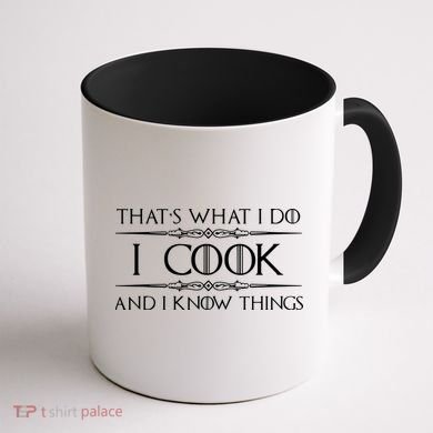 Chef Cook Gifts I Cook I Know Things Funny Cooking Coffee Mug back