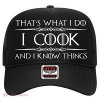 Chef Cook Gifts I Cook I Know Things Funny Cooking Hat thumb 0