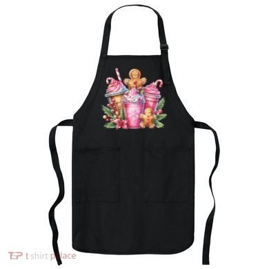 Cute Christmas Gingerbread Man Coffee Peppermint Latte Apron