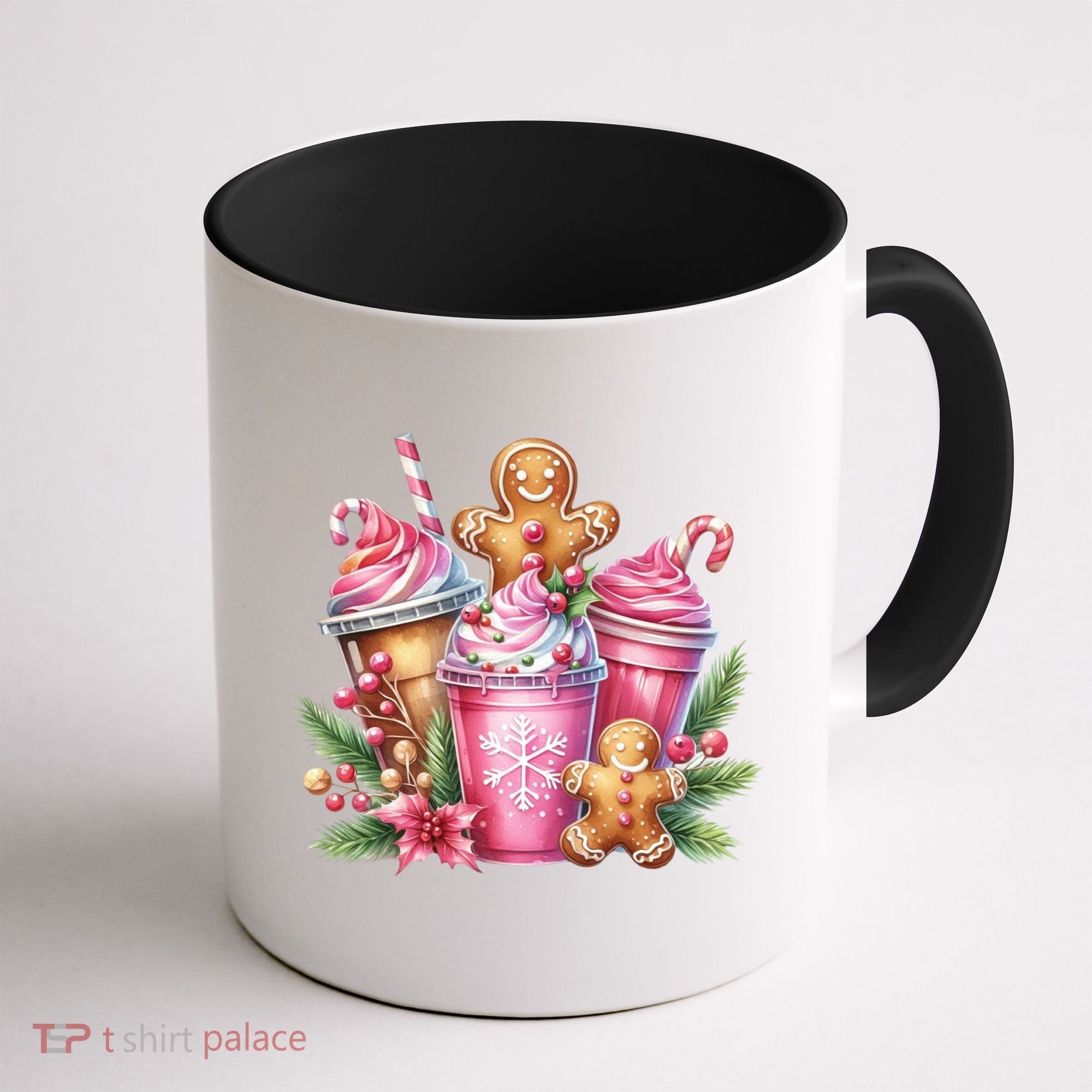 Cute Christmas Gingerbread Man Coffee Peppermint Latte Coffee Mug