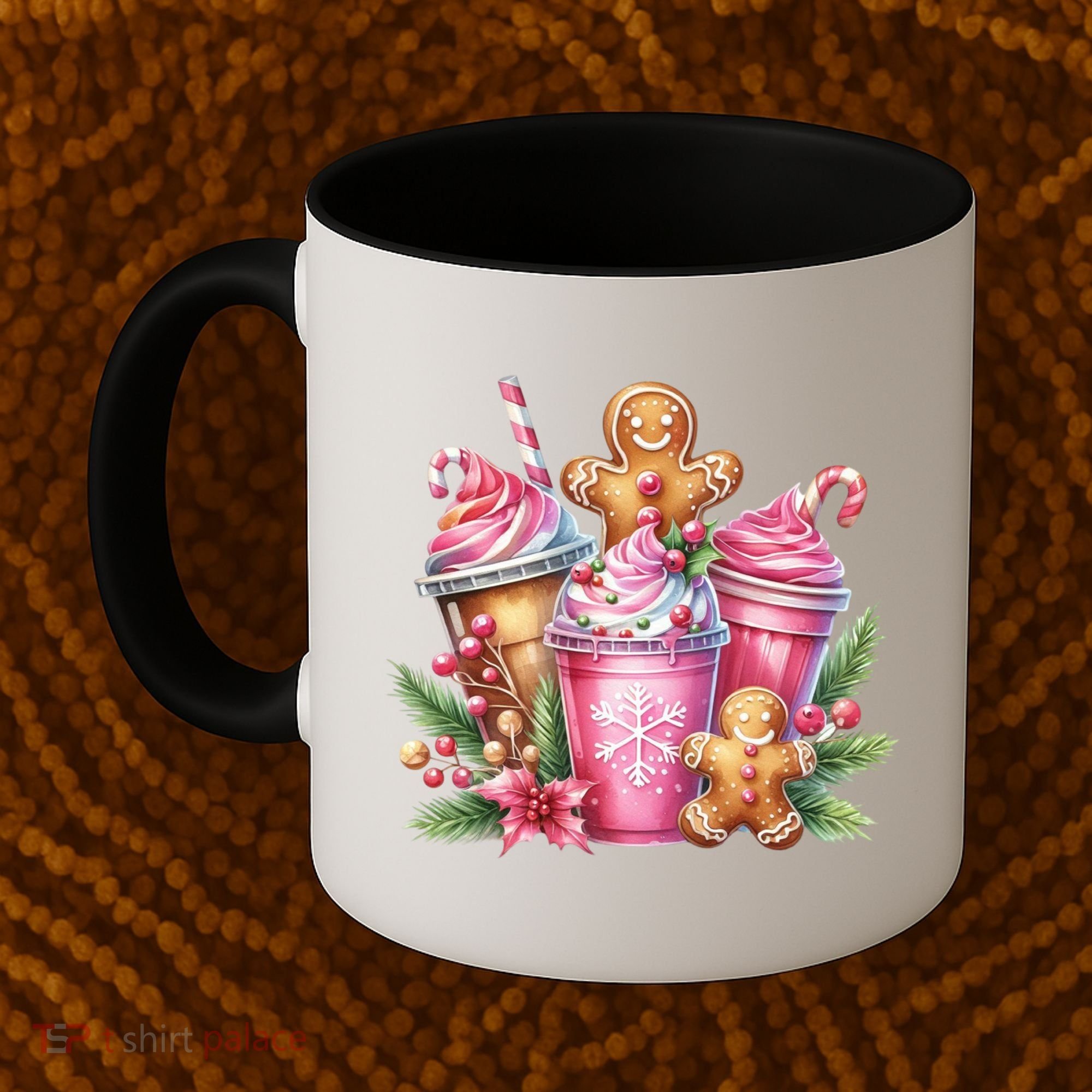Cute Christmas Gingerbread Man Coffee Peppermint Latte Coffee Mug