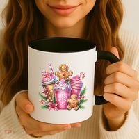 Cute Christmas Gingerbread Man Coffee Peppermint Latte Coffee Mug thumb 3