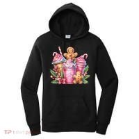 Cute Christmas Gingerbread Man Coffee Peppermint Latte Women's Hoodie thumb 0