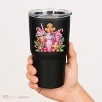 Cute Christmas Gingerbread Man Coffee Peppermint Latte Tumbler thumb 2