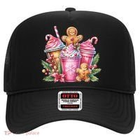 Cute Christmas Gingerbread Man Coffee Peppermint Latte Hat thumb 0